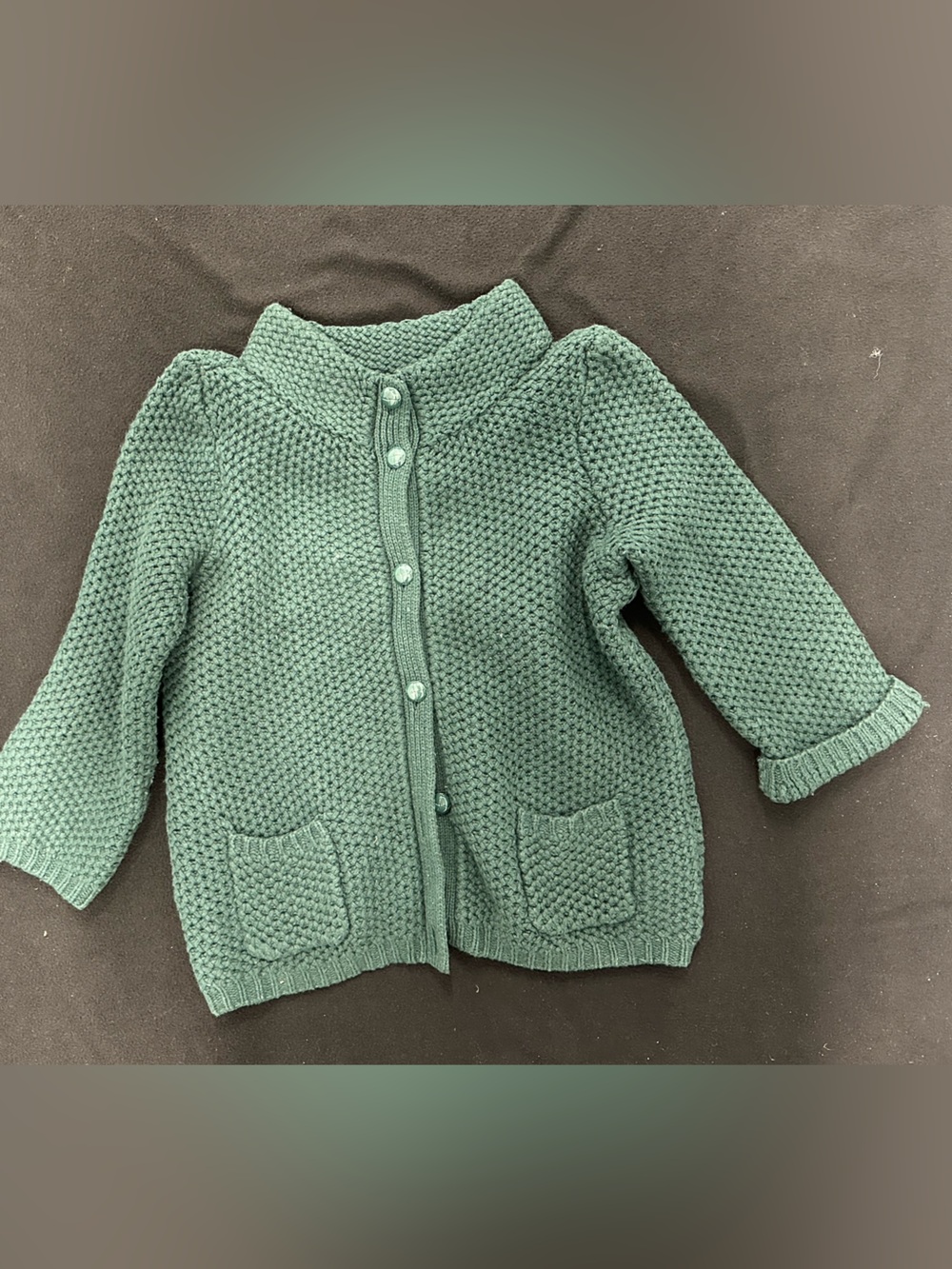 Talbots forest Green Knit Button-Front Cardigan